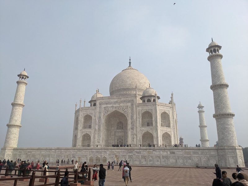 The Taj Mahal from the reflecting pool, Agra